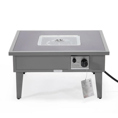 Walbrooke Modern Outdoor Square Fire Pit Table with Powder-Coated Aliuminum Frame - Elax Furniture