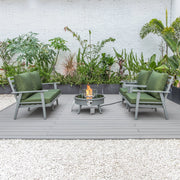 Walbrooke Aluminum Patio Conversation With Fire Pit Table & Tank Holder - Elax Furniture