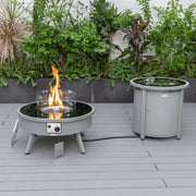 Walbrooke Outdoor Patio Round Fire Pit and Tank Holder - Elax Furniture