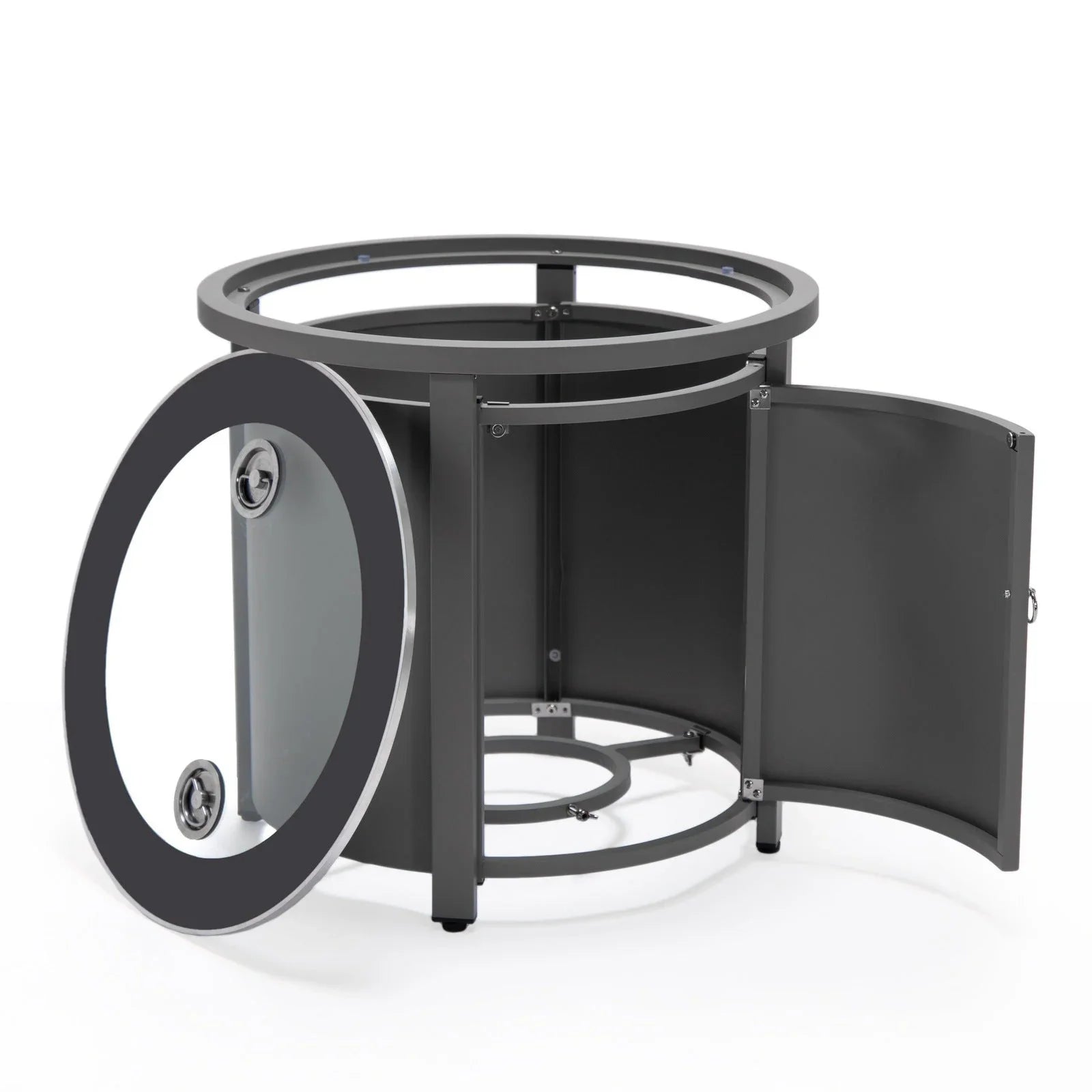 Walbrooke Outdoor Patio Round Fire Pit and Tank Holder - Elax Furniture
