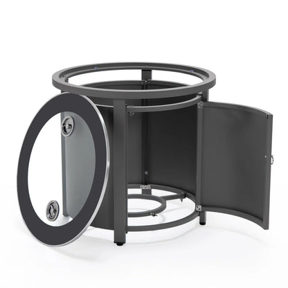 Walbrooke Outdoor Patio Round Fire Pit and Tank Holder - Elax Furniture