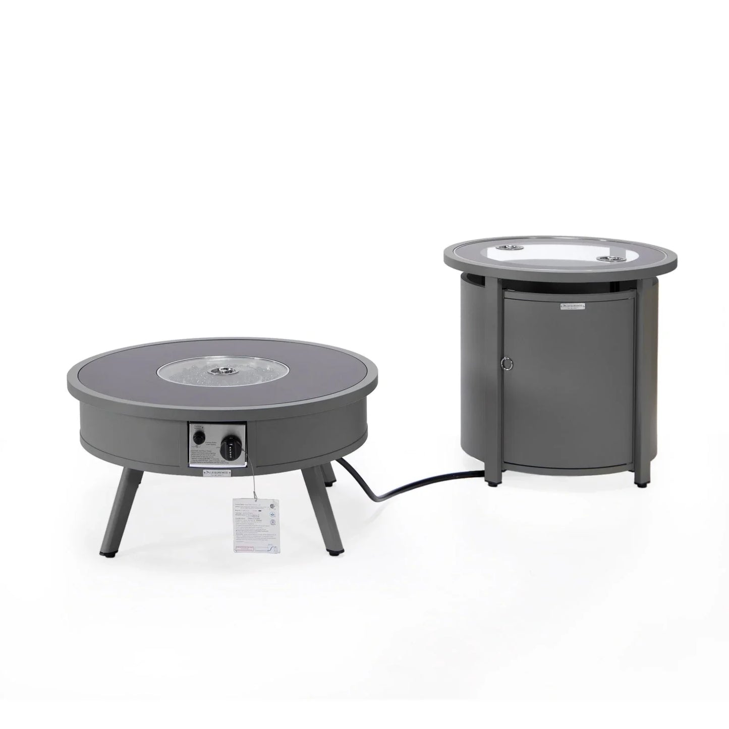 Walbrooke Outdoor Patio Round Fire Pit and Tank Holder - Elax Furniture