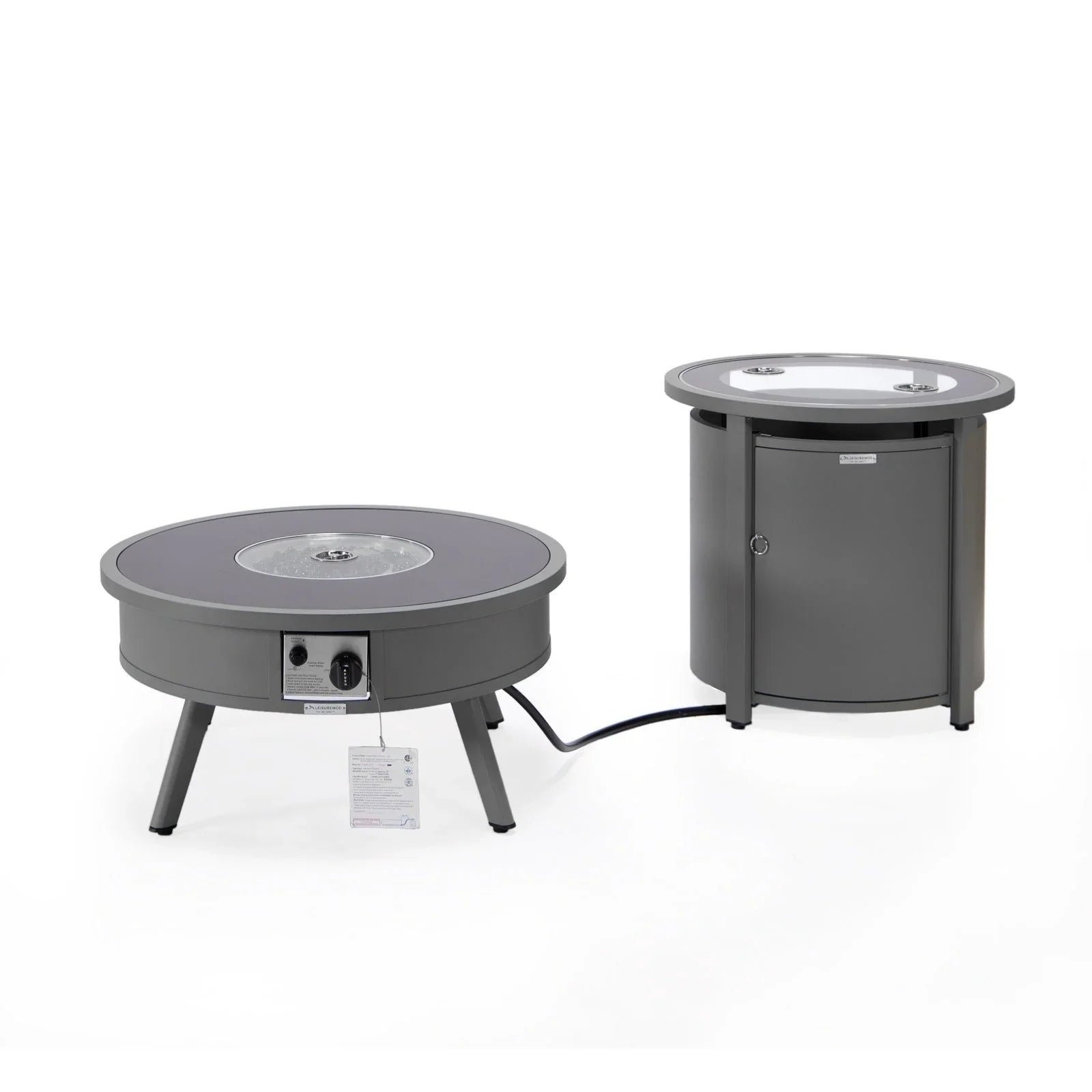 Walbrooke Outdoor Patio Round Fire Pit and Tank Holder - Elax Furniture