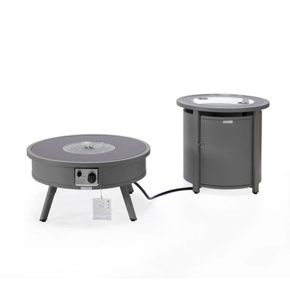 Walbrooke Outdoor Patio Round Fire Pit and Tank Holder - Elax Furniture