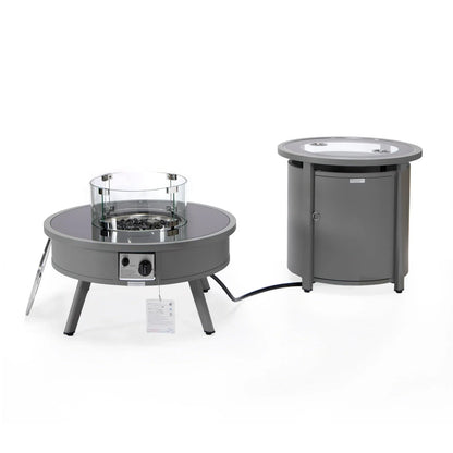 Walbrooke Outdoor Patio Round Fire Pit and Tank Holder - Elax Furniture