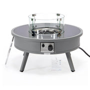 Walbrooke Modern Outdoor Round Fire Pit Table with Powder-Coated Aliuminum Frame - Elax Furniture