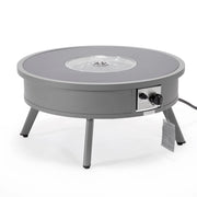Walbrooke Modern Outdoor Round Fire Pit Table with Powder-Coated Aliuminum Frame - Elax Furniture
