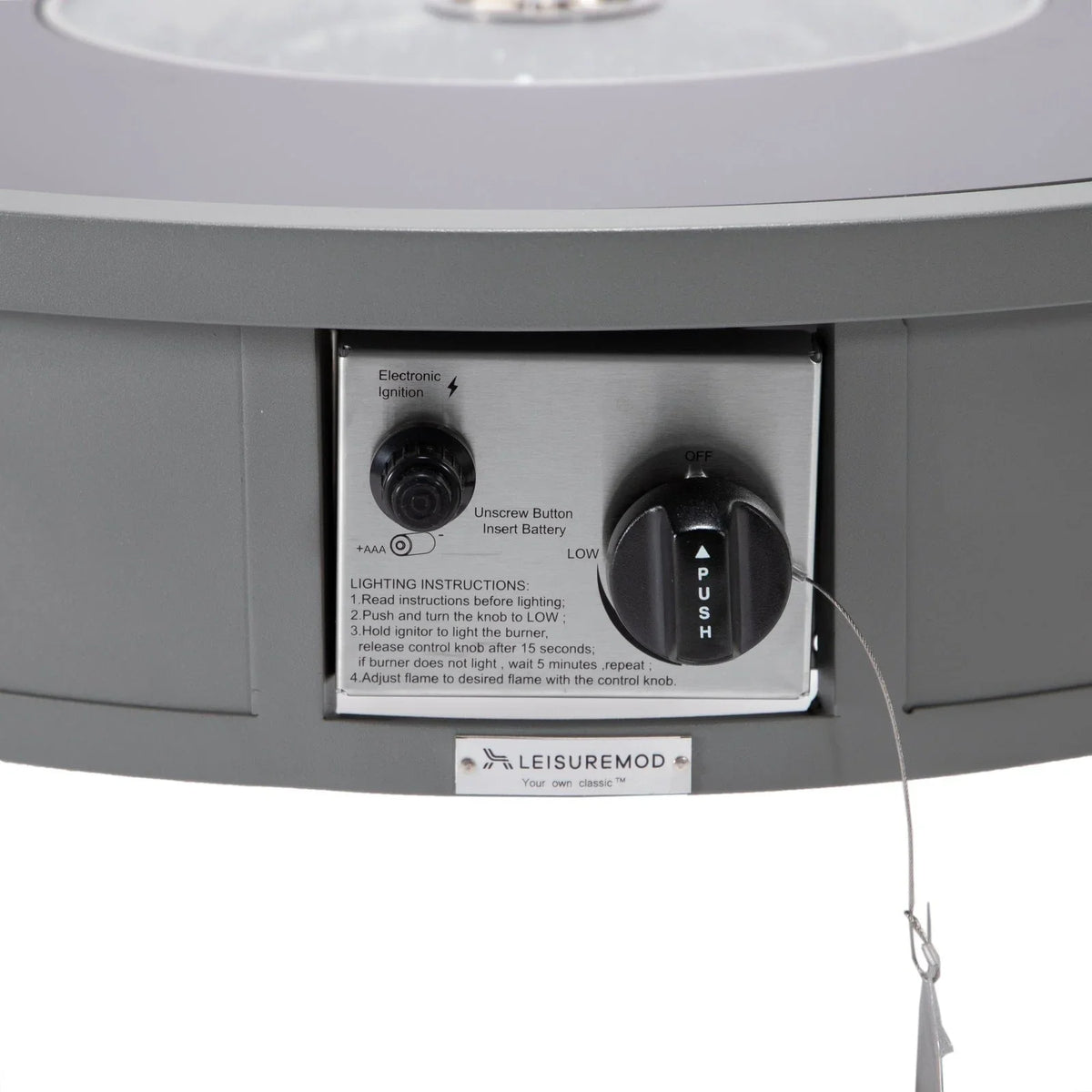 Walbrooke Modern Outdoor Round Fire Pit Table with Powder-Coated Aliuminum Frame - Elax Furniture
