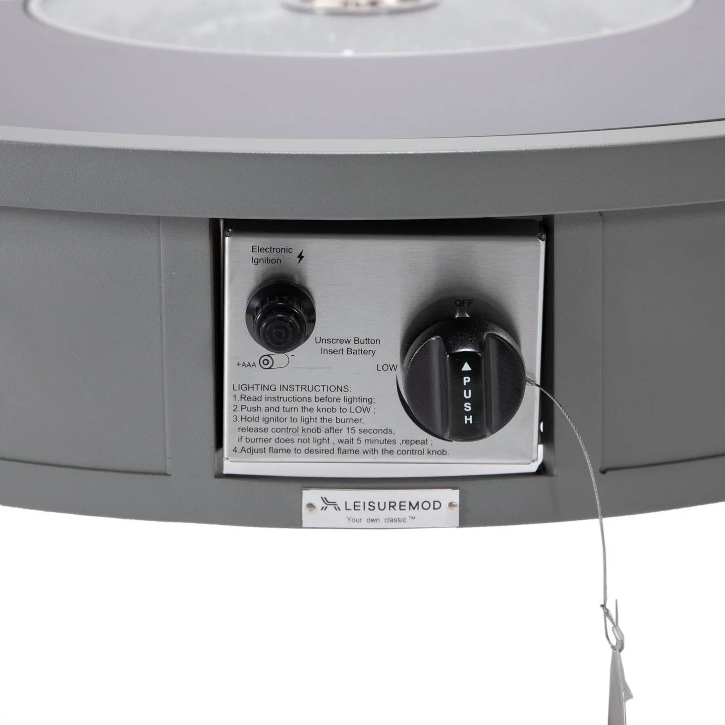 Walbrooke Modern Outdoor Round Fire Pit Table with Powder-Coated Aliuminum Frame - Elax Furniture