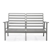 Walbrooke Modern 3-Piece Outdoor Patio Set with Grey Aluminum Frame and Removable Cushions Loveseat and Set of 2 Armchairs - Elax Furniture