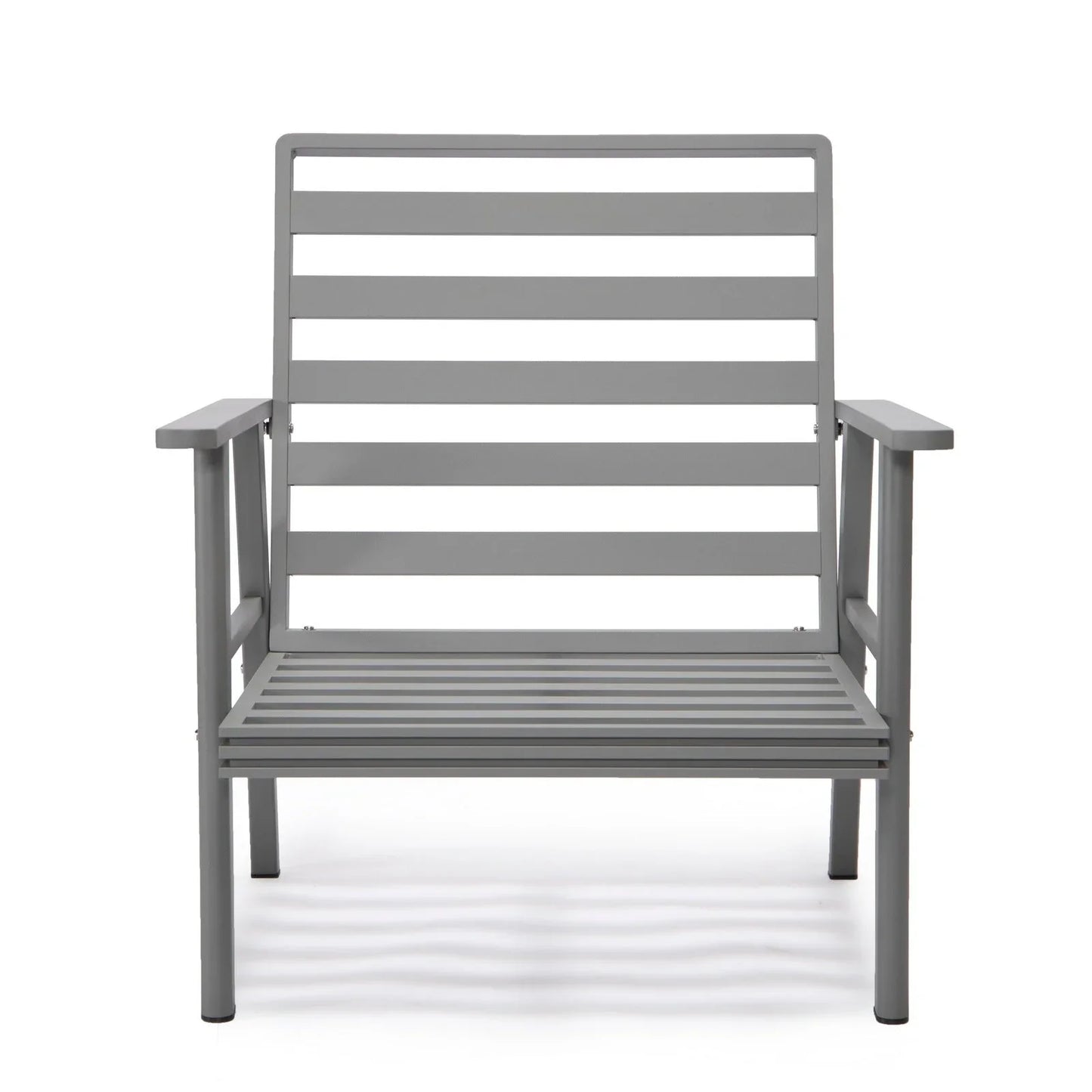 Walbrooke Modern 3-Piece Outdoor Patio Set with Grey Aluminum Frame and Removable Cushions Loveseat and Set of 2 Armchairs - Elax Furniture