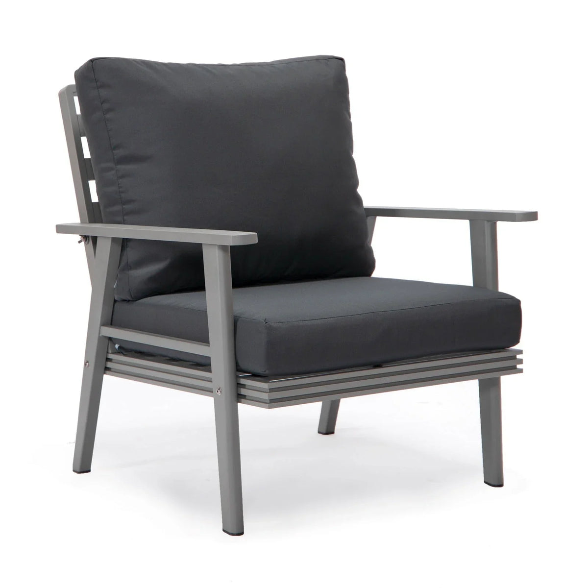Walbrooke Modern 3-Piece Outdoor Patio Set with Grey Aluminum Frame and Removable Cushions Loveseat and Set of 2 Armchairs - Elax Furniture