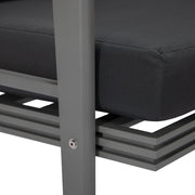 Walbrooke Modern 3-Piece Outdoor Patio Set with Grey Aluminum Frame and Removable Cushions Loveseat and Set of 2 Armchairs - Elax Furniture