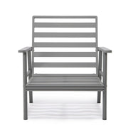 Walbrooke Modern 3-Piece Outdoor Patio Set with Grey Aluminum Frame and Removable Cushions Loveseat and Set of 2 Armchairs - Elax Furniture