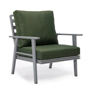 Walbrooke Modern 3-Piece Outdoor Patio Set with Grey Aluminum Frame and Removable Cushions Loveseat and Set of 2 Armchairs - Elax Furniture