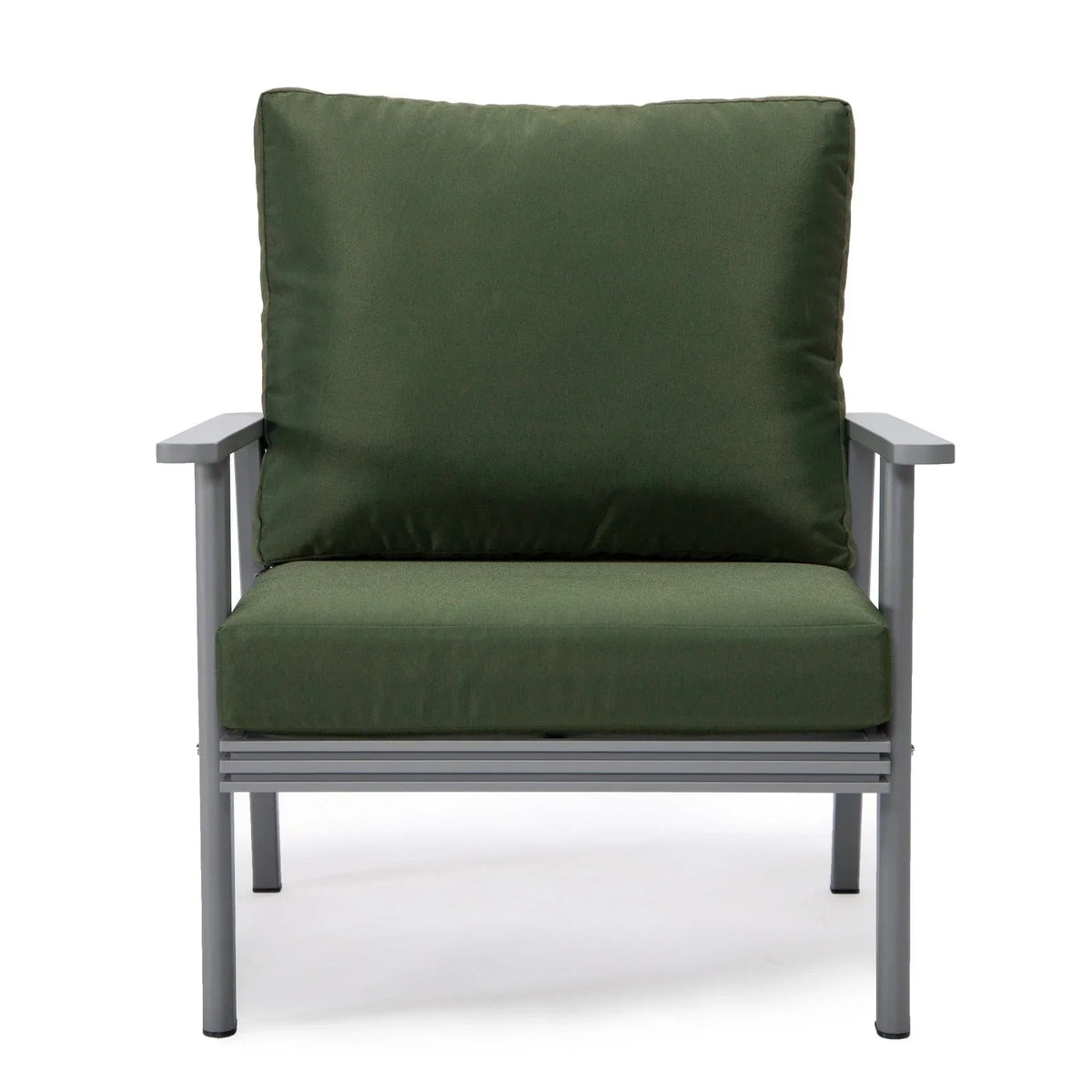Walbrooke Modern 3-Piece Outdoor Patio Set with Grey Aluminum Frame and Removable Cushions Loveseat and Set of 2 Armchairs - Elax Furniture