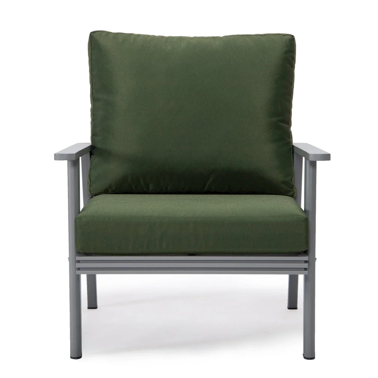 Walbrooke Modern 3-Piece Outdoor Patio Set with Grey Aluminum Frame and Removable Cushions Loveseat and Set of 2 Armchairs - Elax Furniture