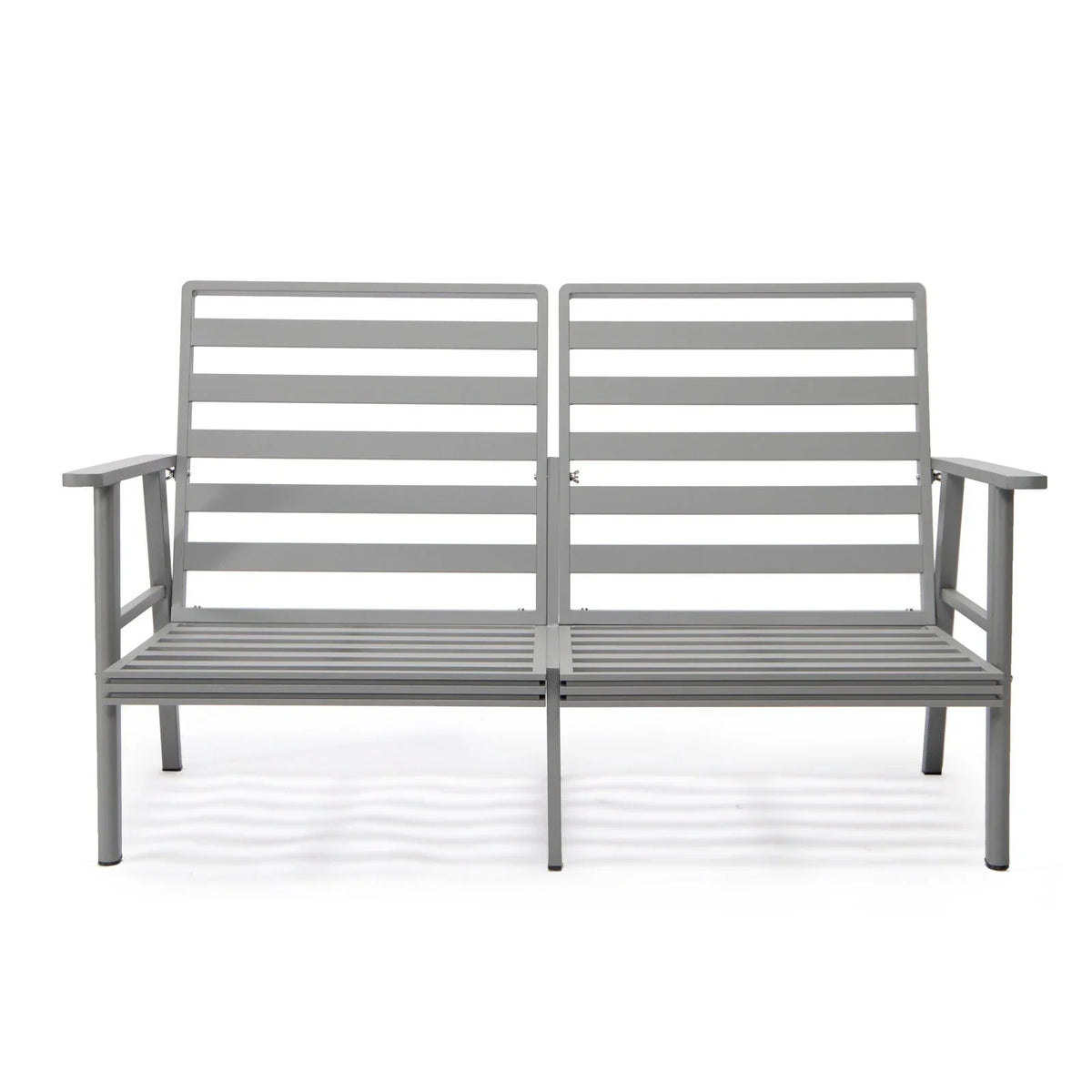 Walbrooke Modern 3-Piece Outdoor Patio Set with Grey Aluminum Frame and Removable Cushions Loveseat and Set of 2 Armchairs - Elax Furniture