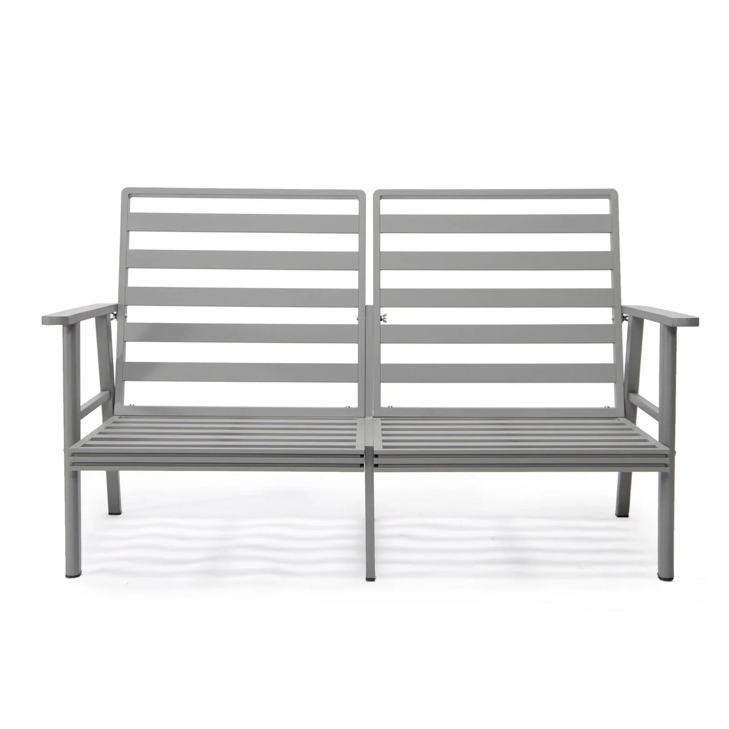 Walbrooke Modern 3-Piece Outdoor Patio Set with Grey Aluminum Frame and Removable Cushions Loveseat and Set of 2 Armchairs - Elax Furniture