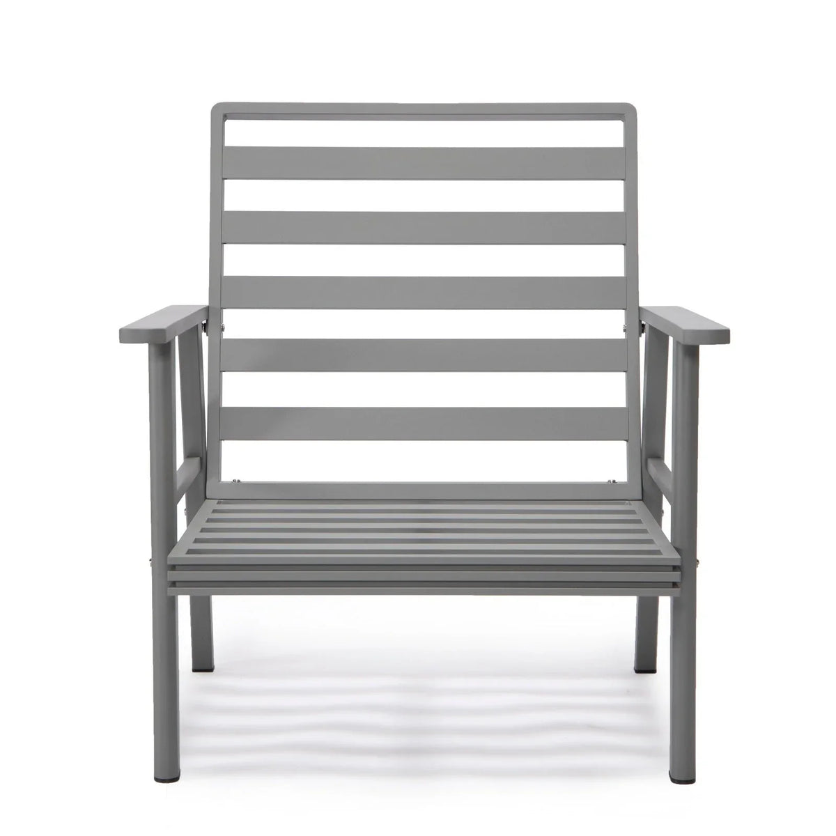 Walbrooke Modern 3-Piece Outdoor Patio Set with Grey Aluminum Frame and Removable Cushions Loveseat and Set of 2 Armchairs - Elax Furniture