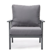 Walbrooke Modern 3-Piece Outdoor Patio Set with Grey Aluminum Frame and Removable Cushions Loveseat and Set of 2 Armchairs - Elax Furniture