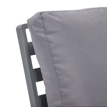 Walbrooke Modern 3-Piece Outdoor Patio Set with Grey Aluminum Frame and Removable Cushions Loveseat and Set of 2 Armchairs - Elax Furniture