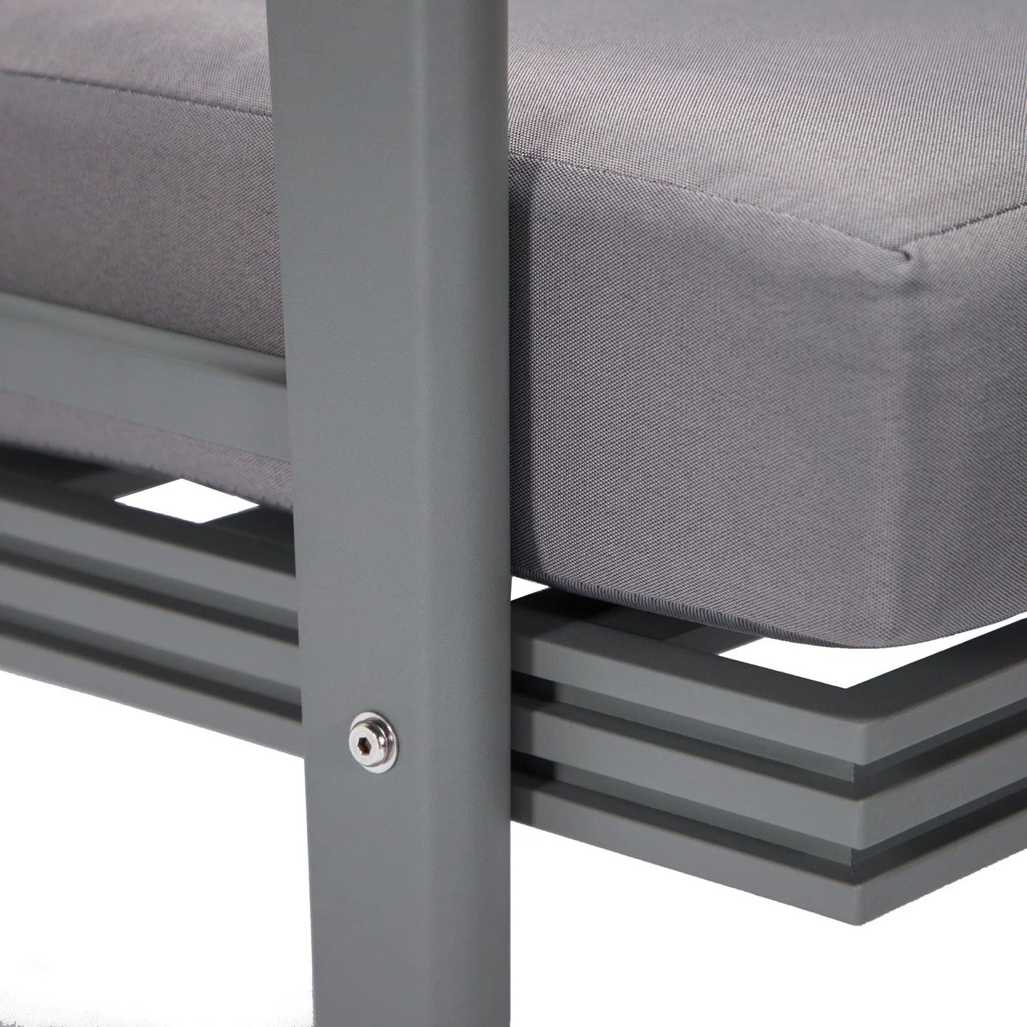 Walbrooke Modern 3-Piece Outdoor Patio Set with Grey Aluminum Frame and Removable Cushions Loveseat and Set of 2 Armchairs - Elax Furniture