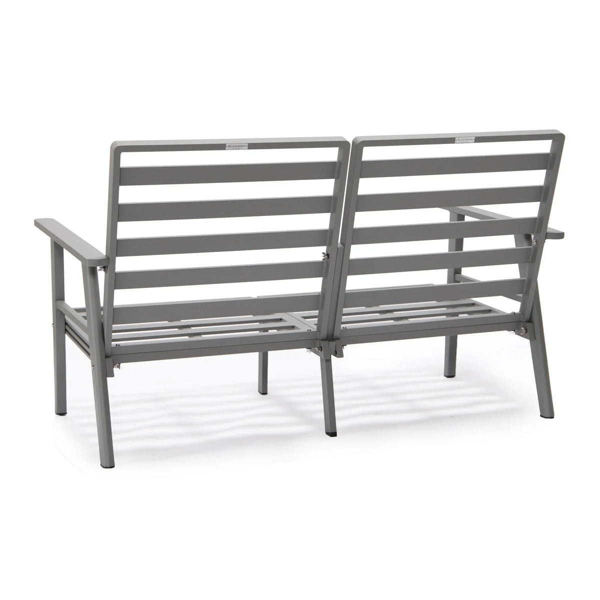 Walbrooke Modern 3-Piece Outdoor Patio Set with Grey Aluminum Frame and Removable Cushions Loveseat and Set of 2 Armchairs - Elax Furniture