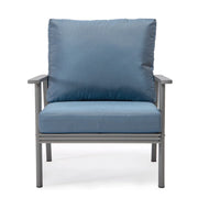Walbrooke Modern 3-Piece Outdoor Patio Set with Grey Aluminum Frame and Removable Cushions Loveseat and Set of 2 Armchairs - Elax Furniture