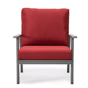 Walbrooke Modern 3-Piece Outdoor Patio Set with Grey Aluminum Frame and Removable Cushions Loveseat and Set of 2 Armchairs - Elax Furniture