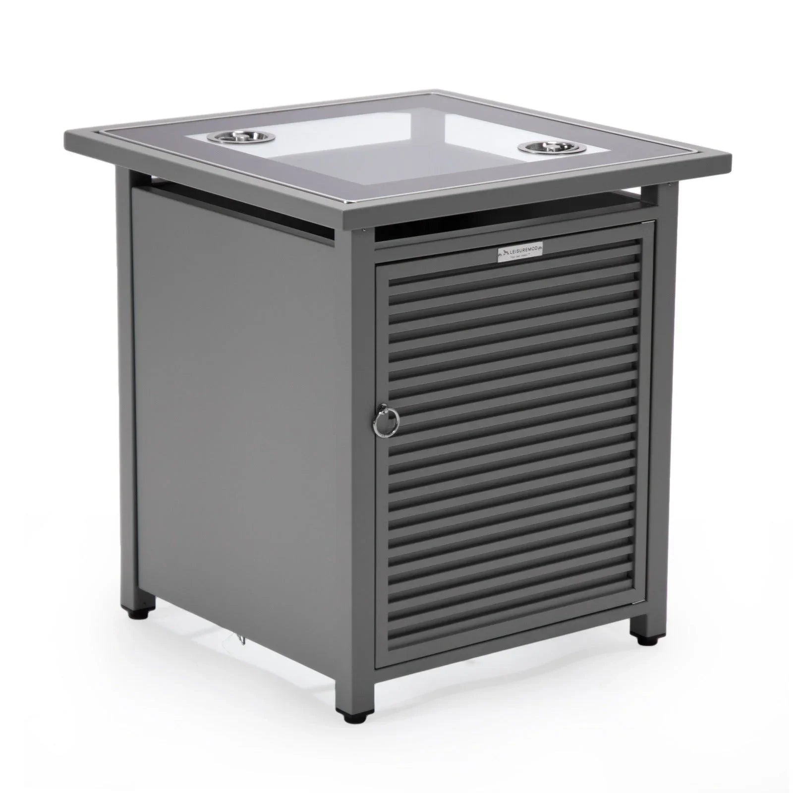 Walbrooke Outdoor Patio Square Fire Pit and Tank Holder with Slats Design - Elax Furniture