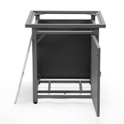 Walbrooke Outdoor Patio Square Fire Pit and Tank Holder with Slats Design - Elax Furniture