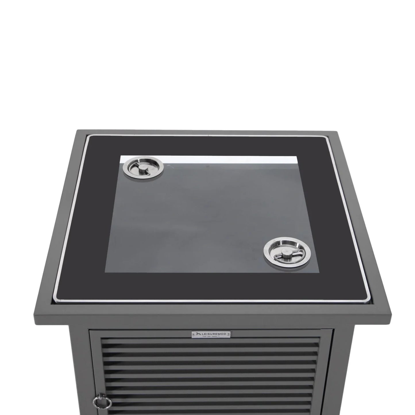 Walbrooke Outdoor Patio Square Fire Pit and Tank Holder with Slats Design - Elax Furniture