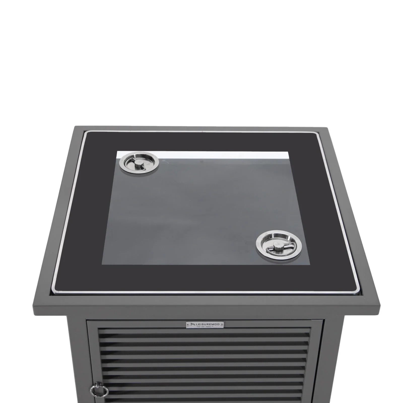 Walbrooke Outdoor Patio Square Fire Pit and Tank Holder with Slats Design - Elax Furniture