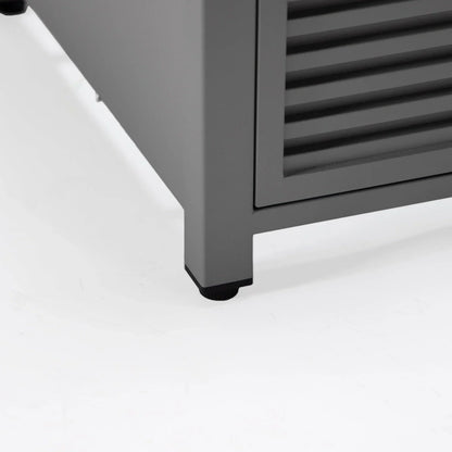 Walbrooke Outdoor Patio Square Fire Pit and Tank Holder with Slats Design - Elax Furniture