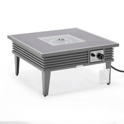 Walbrooke Modern Outdoor Square Fire Pit Table with Powder-Coated Aliuminum Frame and Slats Design - Elax Furniture