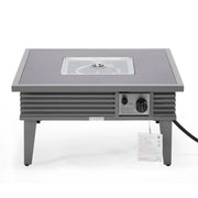 Walbrooke Modern Outdoor Square Fire Pit Table with Powder-Coated Aliuminum Frame and Slats Design - Elax Furniture
