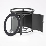 Walbrooke Outdoor Patio Round Fire Pit and Tank Holder with Slats Design - Elax Furniture