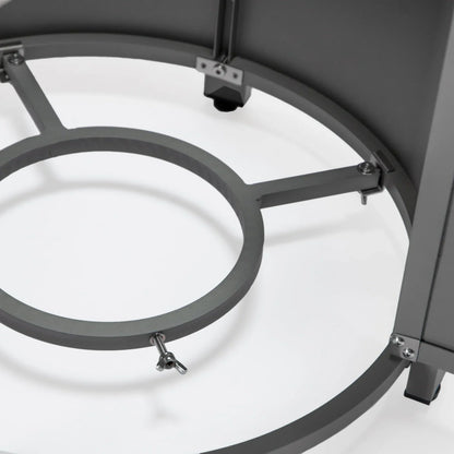 Walbrooke Outdoor Patio Round Fire Pit and Tank Holder with Slats Design - Elax Furniture