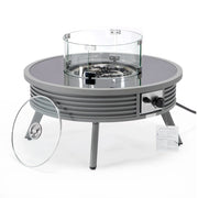 Walbrooke Outdoor Patio Round Fire Pit and Tank Holder with Slats Design - Elax Furniture