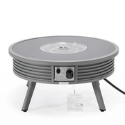 Walbrooke Modern Outdoor Round Fire Pit Table with Powder-Coated Aliuminum Frame and Slats Design - Elax Furniture