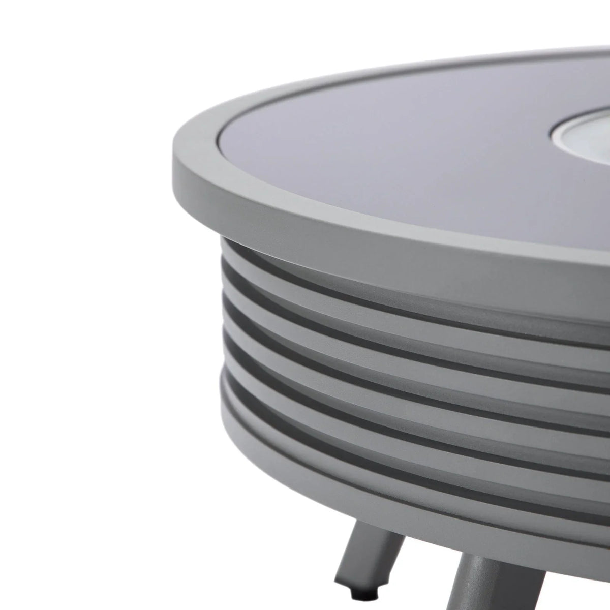 Walbrooke Modern Outdoor Round Fire Pit Table with Powder-Coated Aliuminum Frame and Slats Design - Elax Furniture
