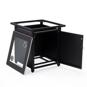 Walbrooke Modern Square Tank Holder Table with Tempered Glass Top and Powder Coated Aluminum - Elax Furniture