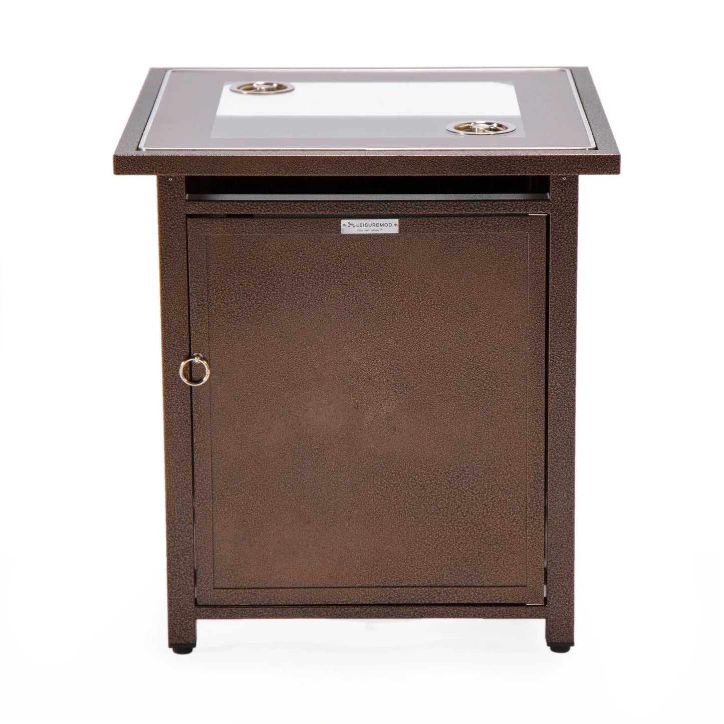 Walbrooke Modern Square Tank Holder Table with Tempered Glass Top and Powder Coated Aluminum - Elax Furniture