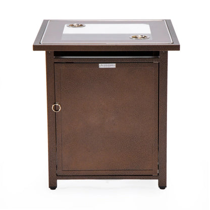 Walbrooke Modern Square Tank Holder Table with Tempered Glass Top and Powder Coated Aluminum - Elax Furniture