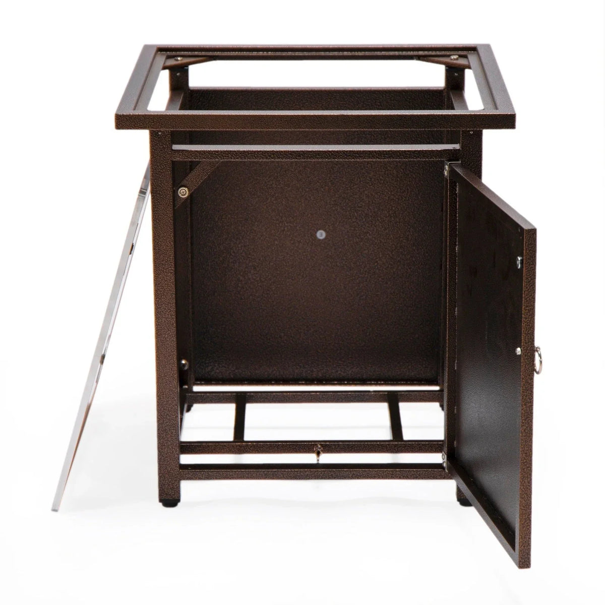 Walbrooke Modern Square Tank Holder Table with Tempered Glass Top and Powder Coated Aluminum - Elax Furniture