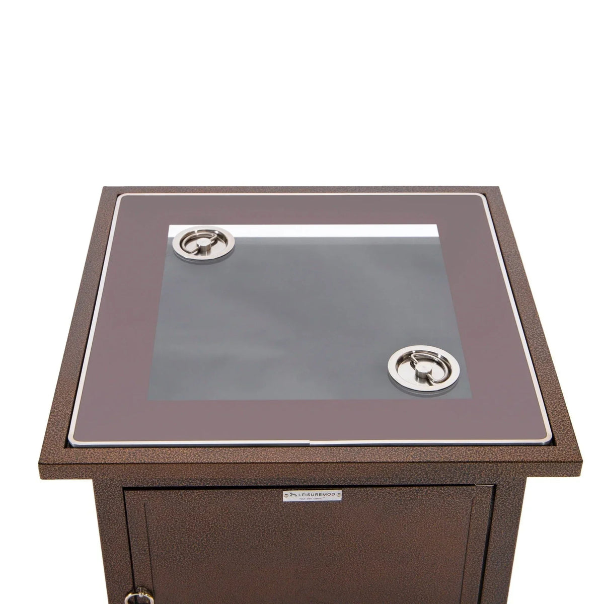 Walbrooke Modern Square Tank Holder Table with Tempered Glass Top and Powder Coated Aluminum - Elax Furniture