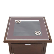 Walbrooke Modern Square Tank Holder Table with Tempered Glass Top and Powder Coated Aluminum - Elax Furniture