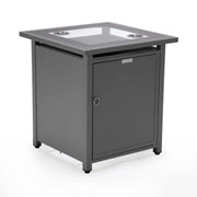 Walbrooke Modern Square Tank Holder Table with Tempered Glass Top and Powder Coated Aluminum - Elax Furniture