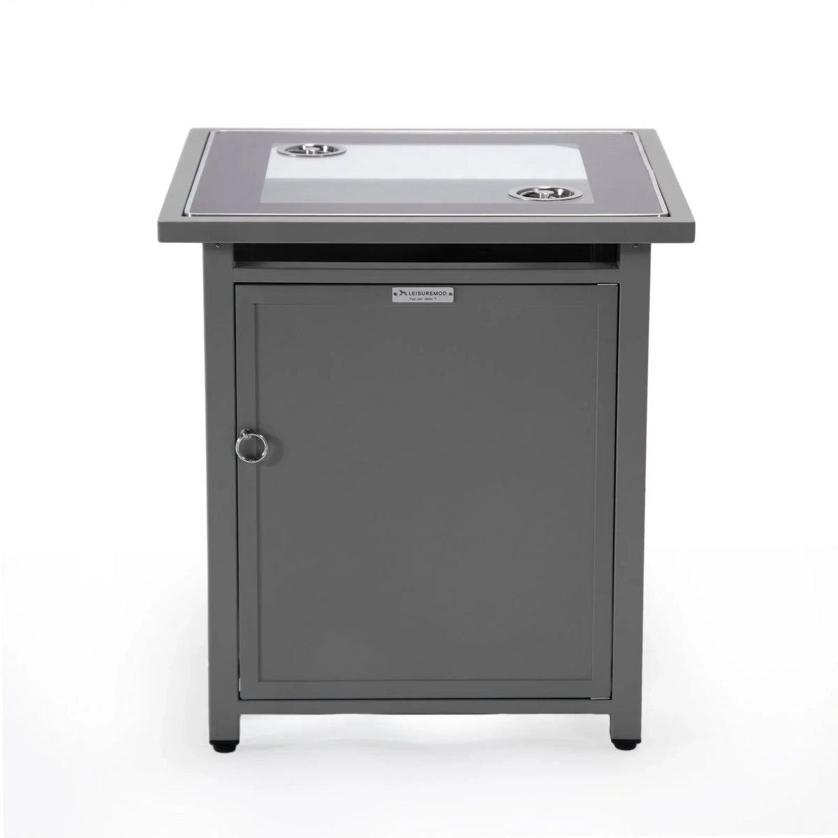 Walbrooke Modern Square Tank Holder Table with Tempered Glass Top and Powder Coated Aluminum - Elax Furniture